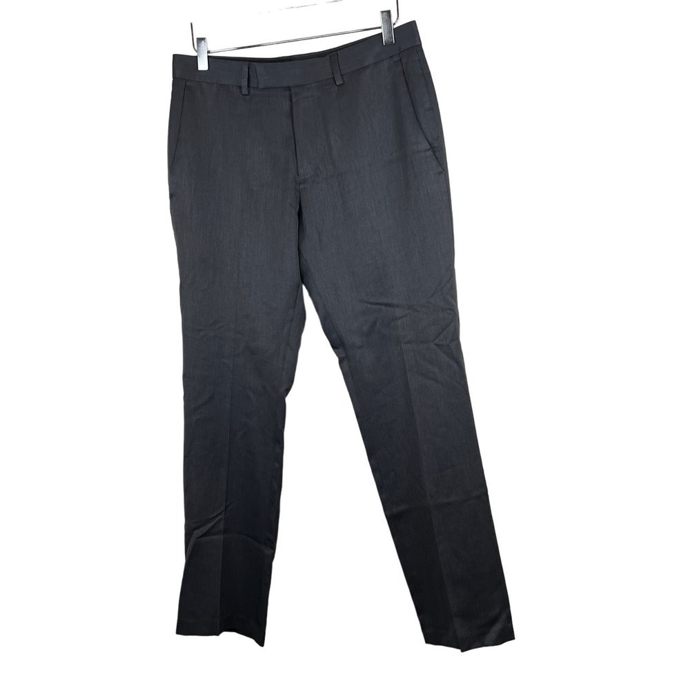 Kenneth Cole Reaction Men's Flat Front Dress Pant Size 32 X 30 Gray